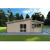 Chalet bois ROSALIA 95 m², 68mm, côté gauche