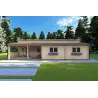 Chalet bois ROSALIA 95 m², 68mm, vue frontale