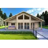Chalet en bois ASPEN 80 m², 68mm, vue frontale