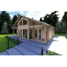 Chalet en bois ASPEN 80 m², 68mm, façade côté droit