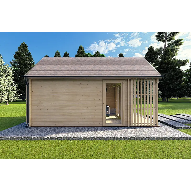 Abri de jardin NINA 6x3, 44mm, côté gauche