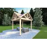 Auvent en bois 3x3, façade côté droit
