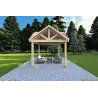 Auvent en bois 3x3, vue frontale