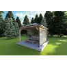 Pavillon en bois OLIVIA 4x4, façade côté droit