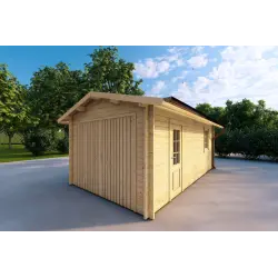 Garage en bois 3x6, 40mm, façade côté droit