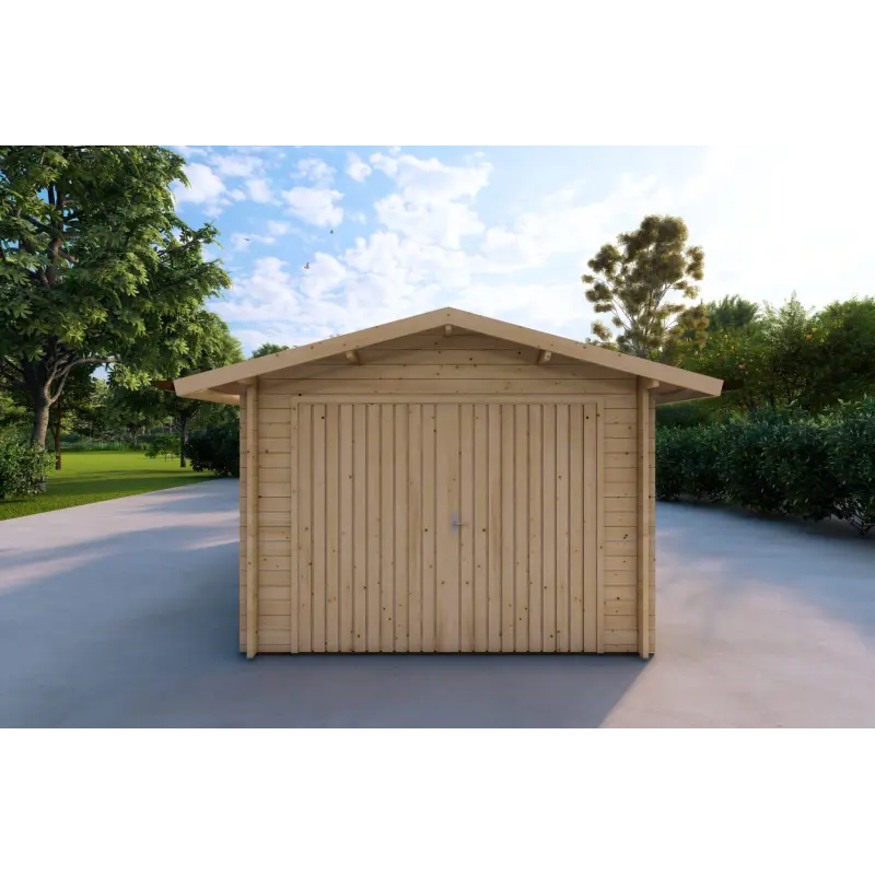 Garage en bois 3x6, 40mm, vue frontale