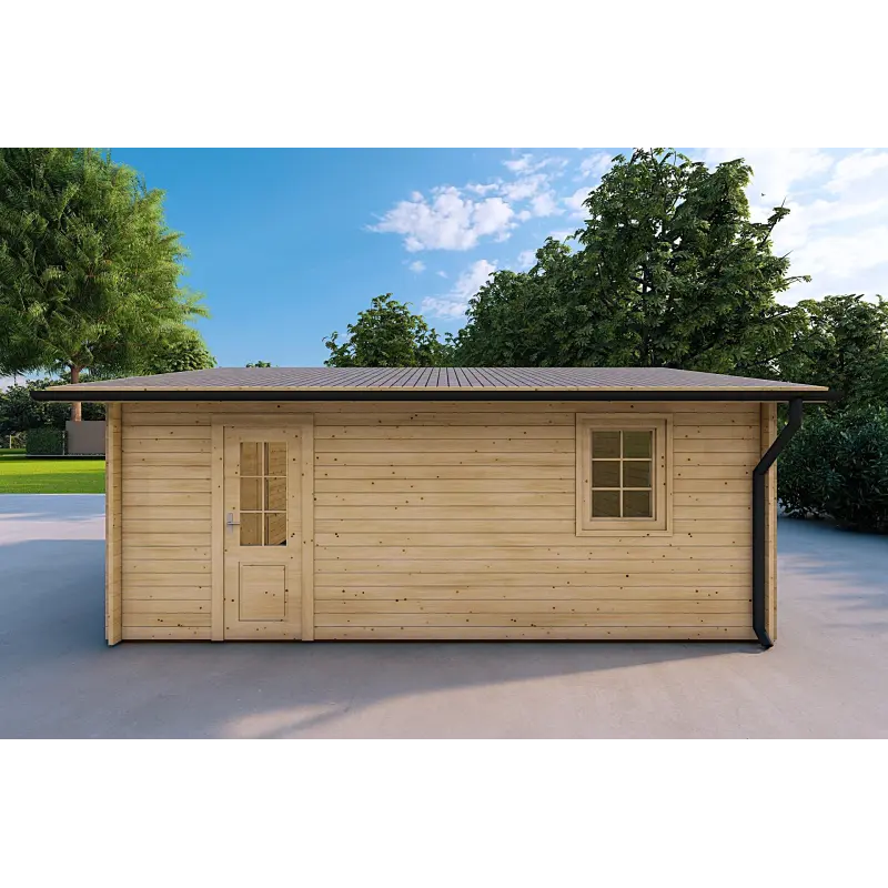 Garage en bois 5x4, 40mm, côté droit