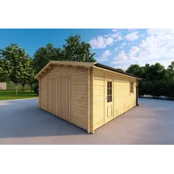 Garage en bois 5x4, 40mm, façade côté droit