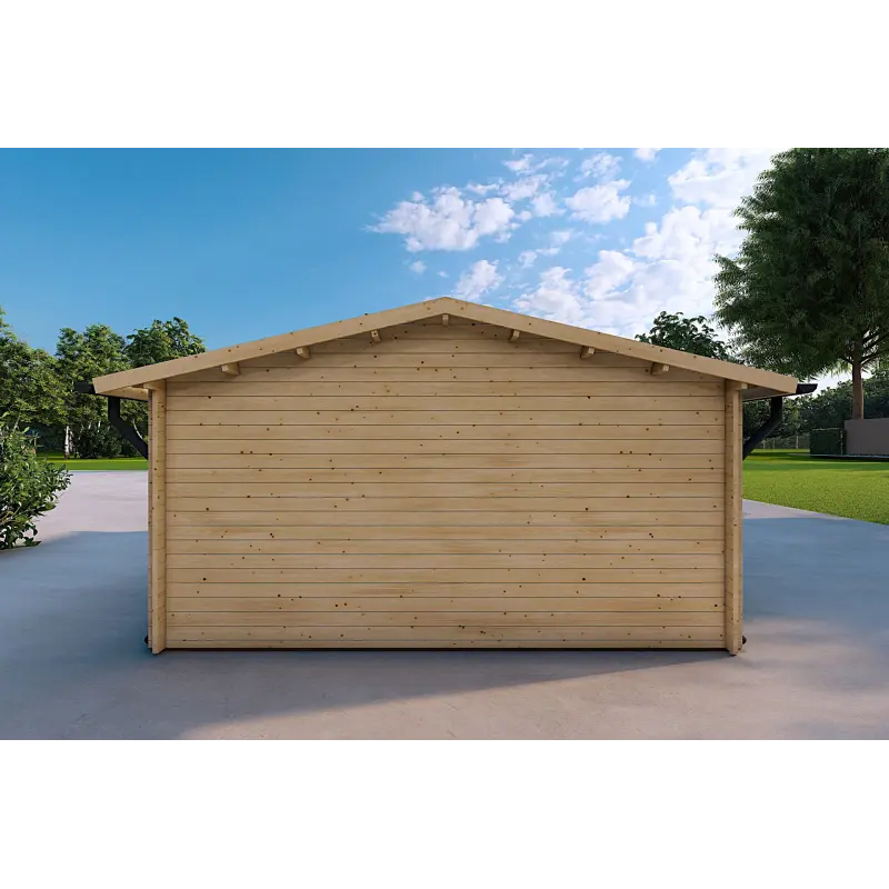 Garage en bois 5x4, 40mm, vue arrière