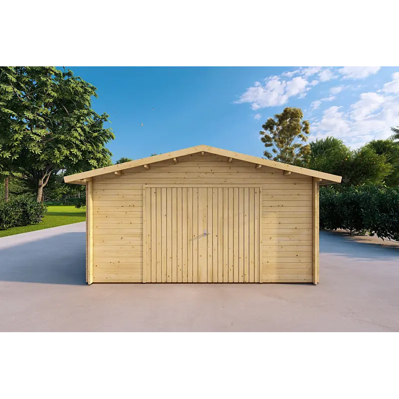 Garage en bois 5x4, 40mm, vue frontale