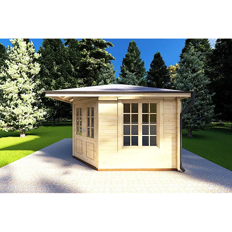 Maison en bois de jardin KARIN 3.5x3.5, 40mm, côté droit