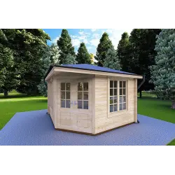 Maison en bois de jardin KARIN 3.5x3.5, 40mm, façade côté droit