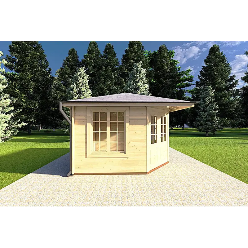 Maison en bois de jardin KARIN 3.5x3.5, 40mm, côté gauche
