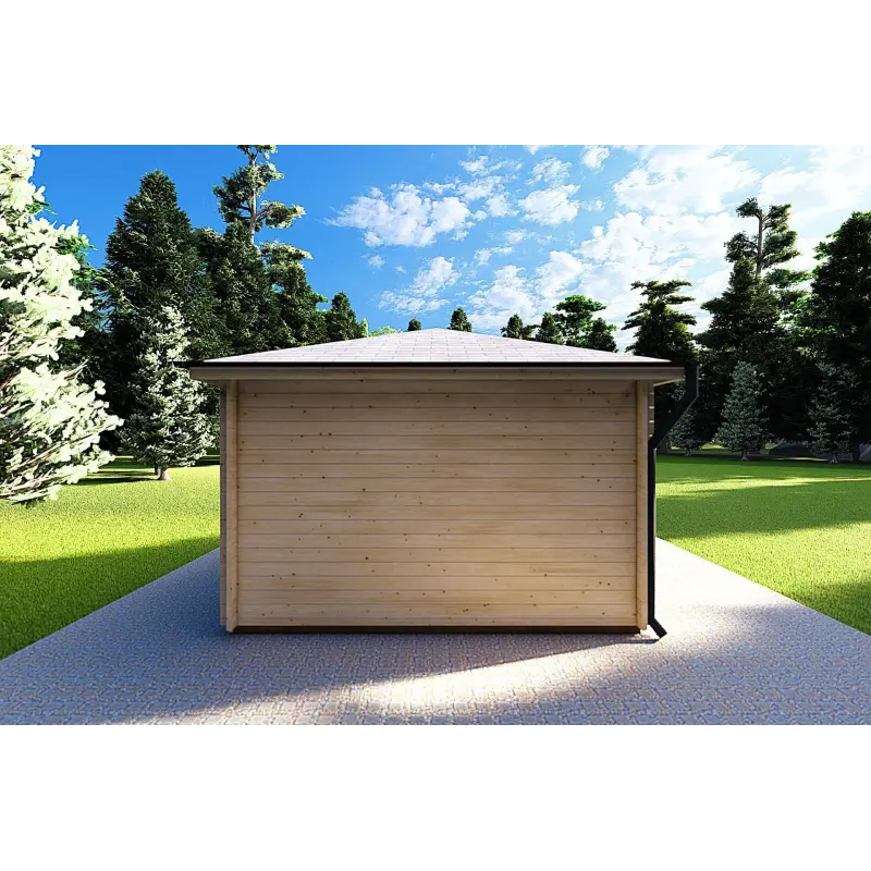 Maison en bois de jardin KARIN 3.5x3.5, 40mm, vue arrière