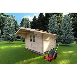 Abri de jardin SALLY 3x3, 40mm, façade côté droit