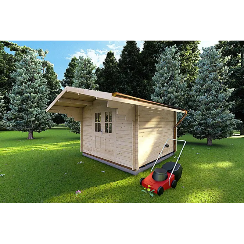 Abri de jardin SALLY 3x3, 40mm, façade côté droit