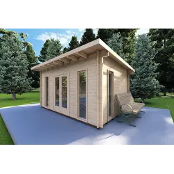 Abri de jardin MICHELLE 5x3, 40mm, façade côté droit