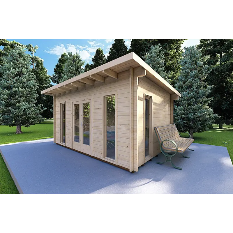 Abri de jardin MICHELLE 5x3, 40mm, façade côté droit