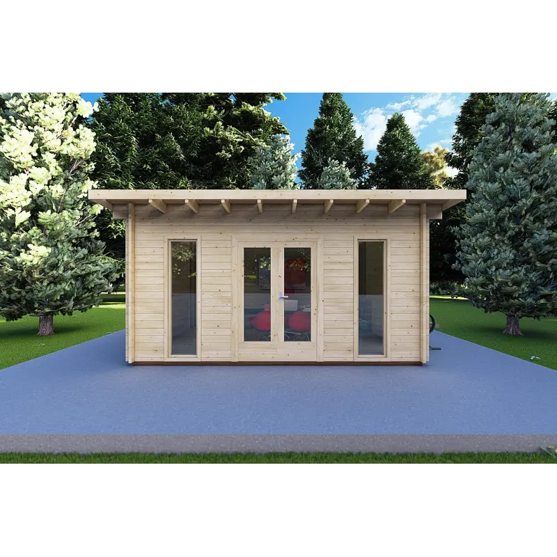 Abri de jardin MICHELLE 5x3, 40mm, vue frontale