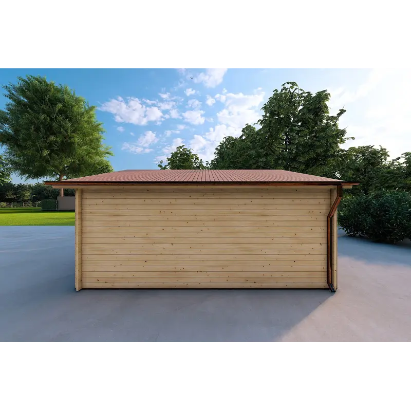 Garage double en bois 30 m², 40mm, côté gauche