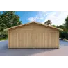 Garage double en bois 30 m², 40mm, vue frontale