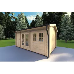 Abri de jardin ALEXIA 4.5x3, 40mm, façade côté droit