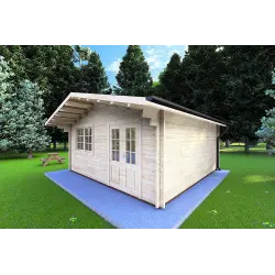 Maison en bois de jardin MARTA 5x5, 40mm, façade côté droit