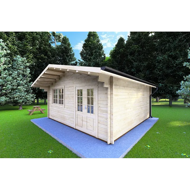 Maison en bois de jardin MARTA 5x5, 40mm, façade côté droit