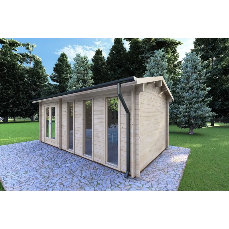 Remise en bois ZAIRA 5.7x3, 40mm, façade côté droit