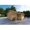 Garage en bois 30 m², 40mm, façade côté droit