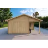 Garage en bois 30 m², 40mm, vue frontale