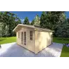 Remise en bois BENEDETTA 4x4, 40mm, façade côté droit