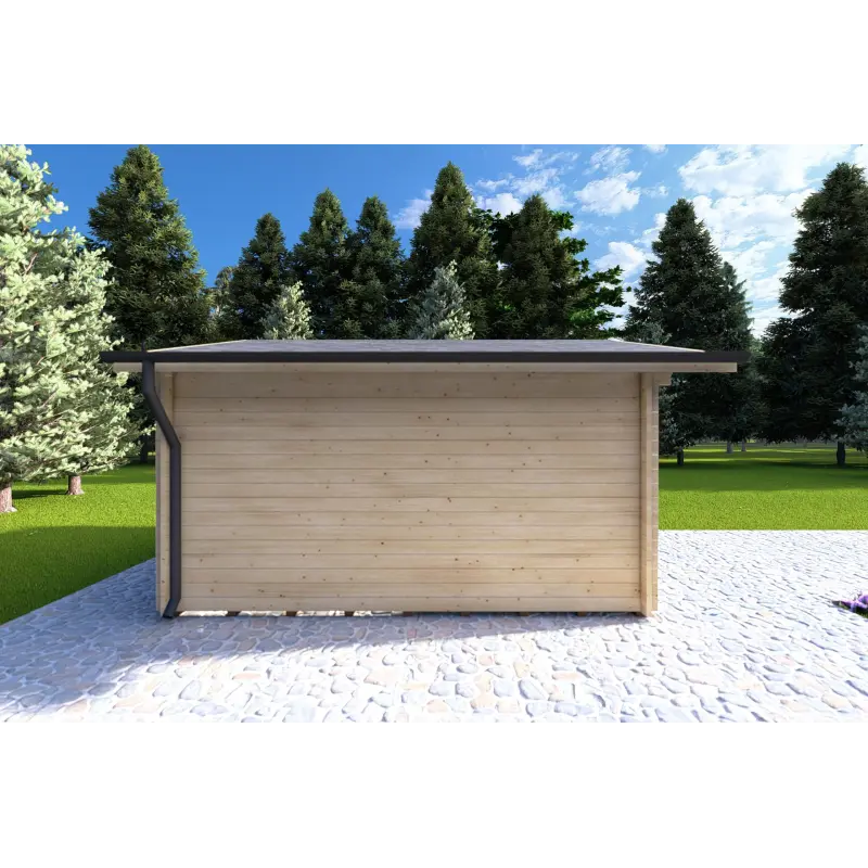 Remise en bois BENEDETTA 4x4, 40mm, côté gauche