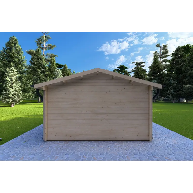 Remise en bois BENEDETTA 4x4, 40mm, vue arrière
