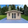 Remise en bois BENEDETTA 4x4, 40mm, vue frontale