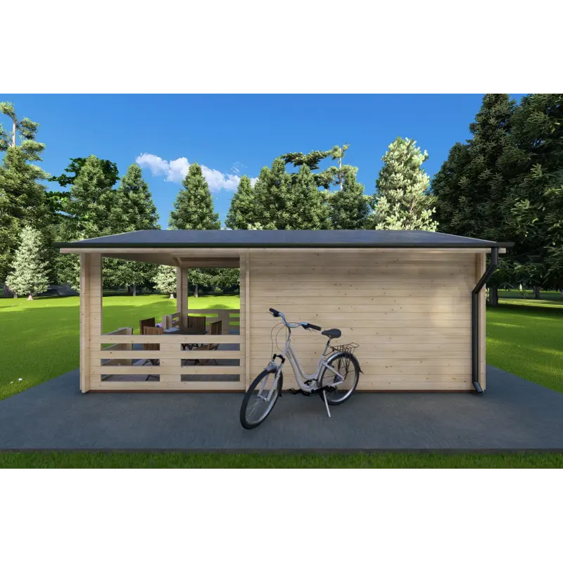Maison en bois de jardin MELISSA 4x6, 40mm, côté droit