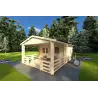 Maison en bois de jardin MELISSA 4x6, 40mm, façade côté droit