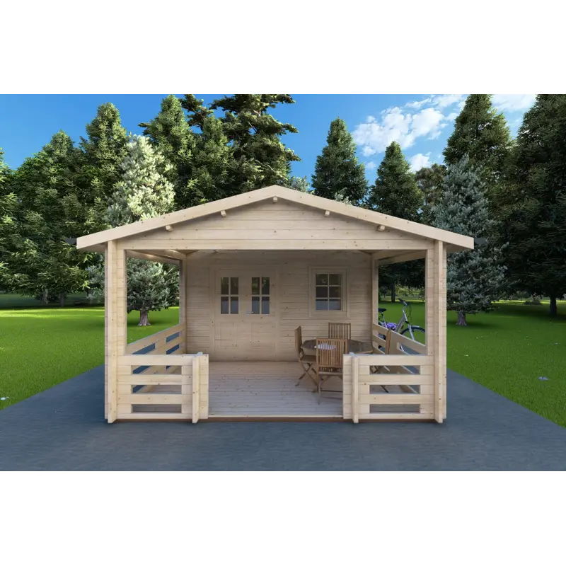 Maison en bois de jardin MELISSA 4x6, 40mm, vue frontale