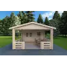 Maison en bois de jardin MELISSA 4x6, 40mm, vue frontale