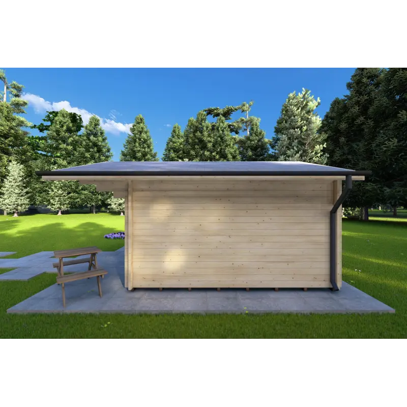 Remise en bois MARGHERITA 3.8x3.8, 40mm, côté droit
