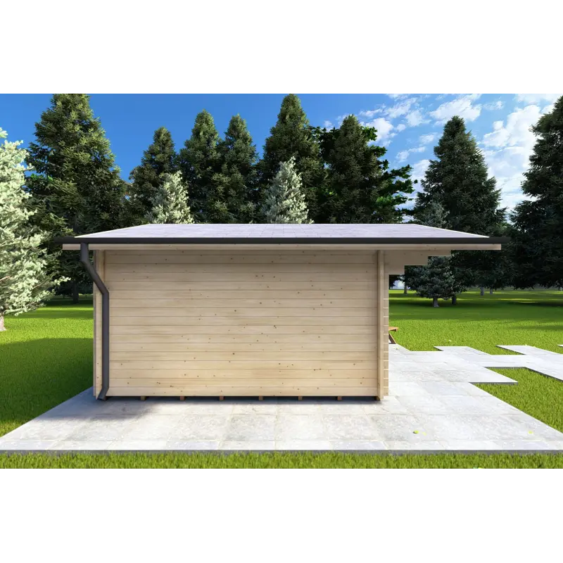 Remise en bois MARGHERITA 3.8x3.8, 40mm, côté gauche