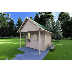 Abri de jardin LALLA 4.5x3, 40mm, façade côté droit