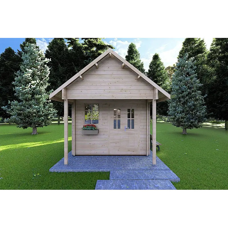 Abri de jardin LALLA 4.5x3, 40mm, vue frontale