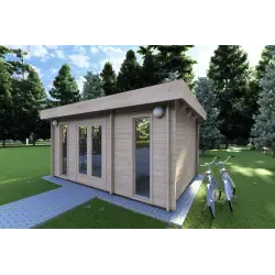 Abri de jardin JENNIFER 4.5x3, 40mm, façade côté droit
