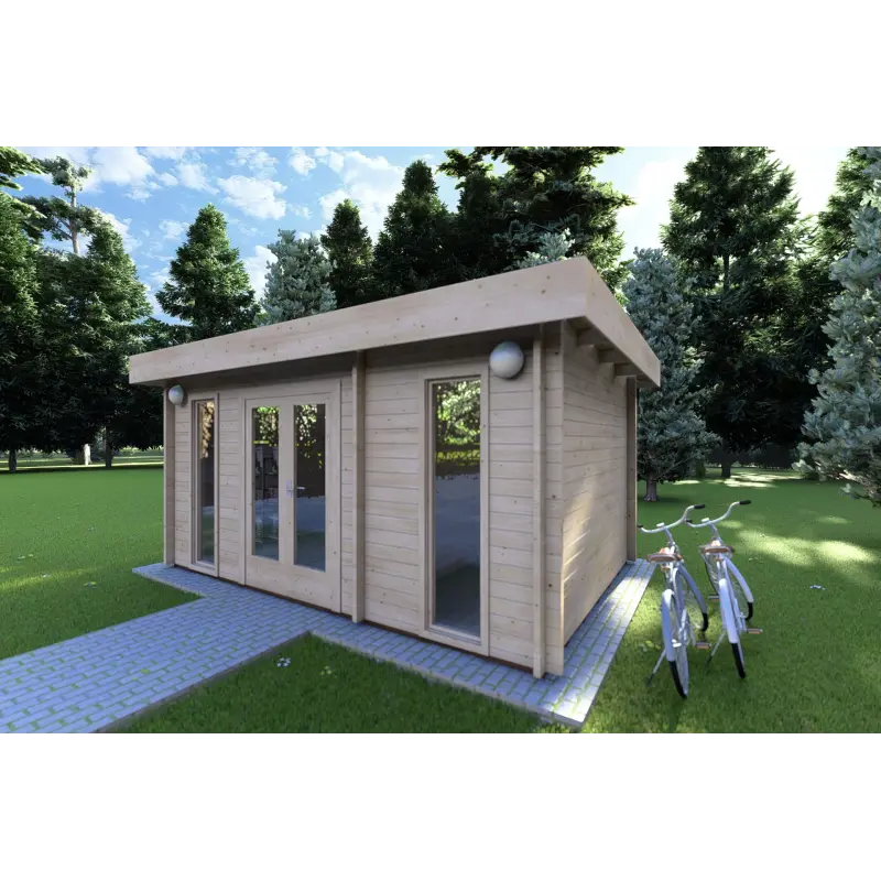Abri de jardin JENNIFER 4.5x3, 40mm, façade côté droit