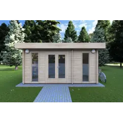 Abri de jardin JENNIFER 4.5x3, 40mm, vue frontale
