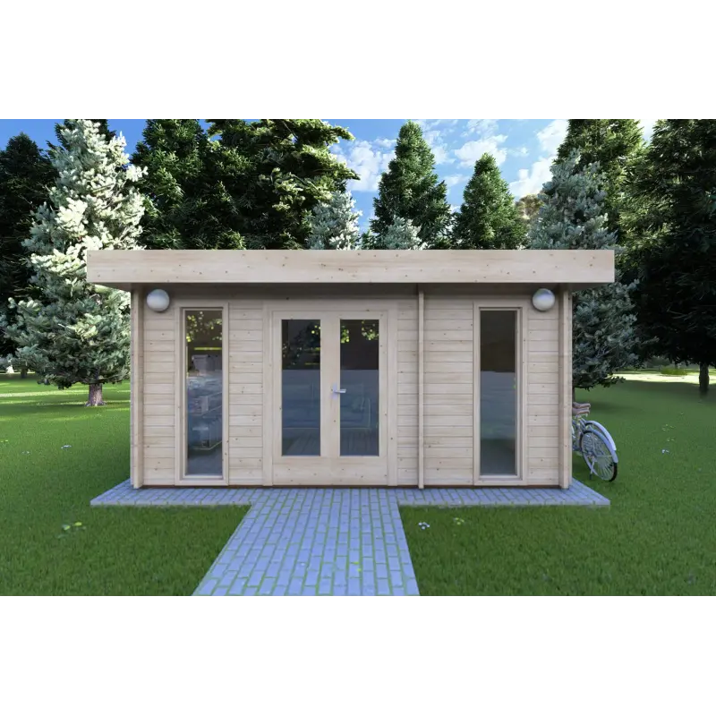 Abri de jardin JENNIFER 4.5x3, 40mm, vue frontale