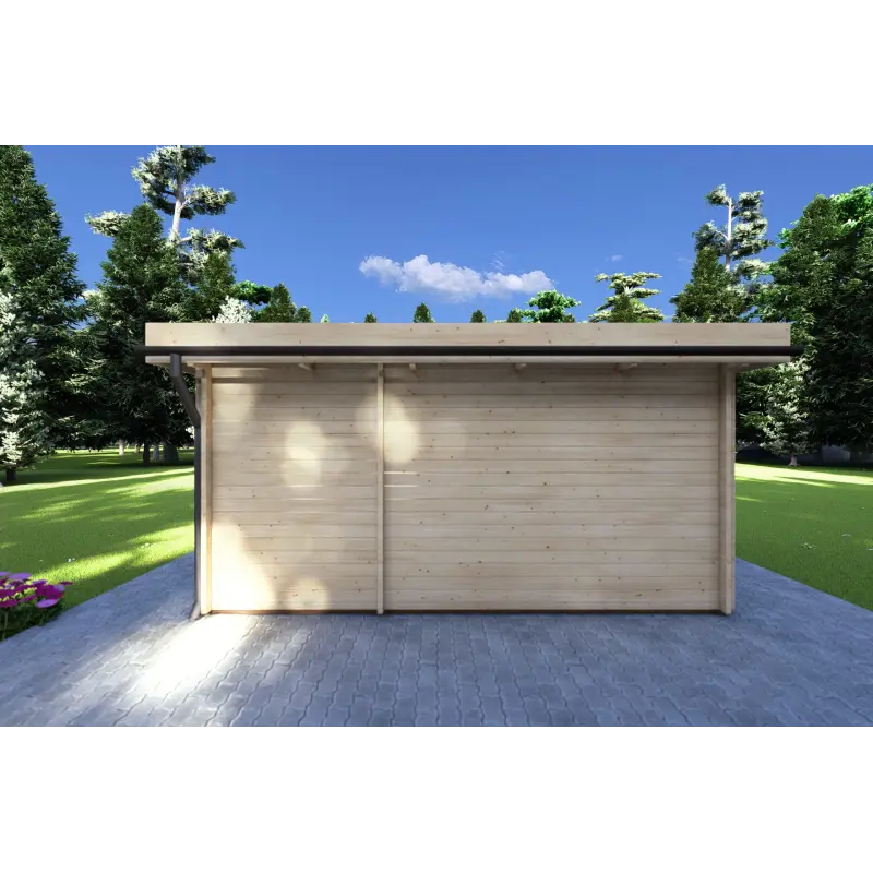 Abri de jardin en bois SVEVA 5x3, 40mm, vue arrière