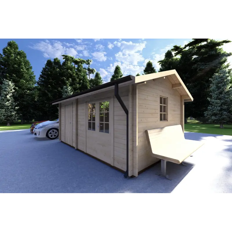 Maison en bois de jardin LUNA 5x3, 40mm, façade côté droit