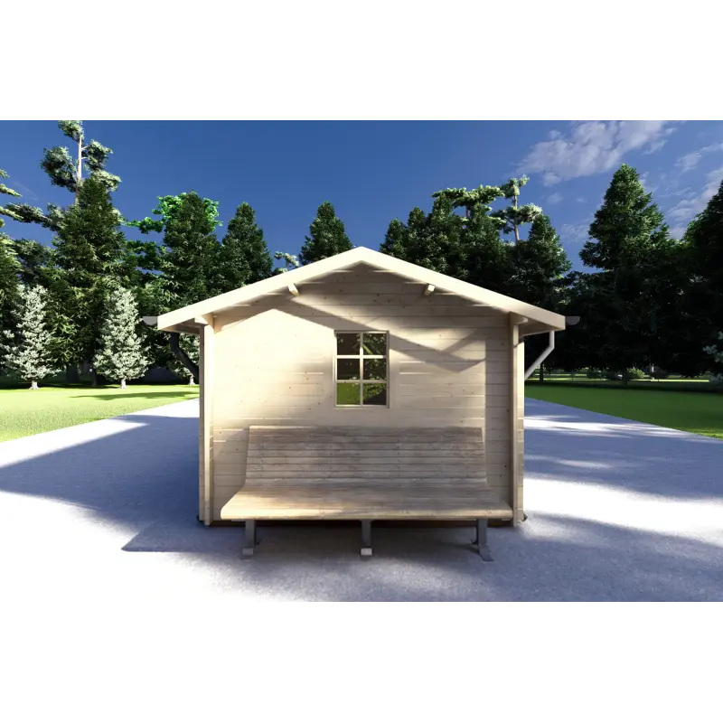 Maison en bois de jardin LUNA 5x3, 40mm, côté droit